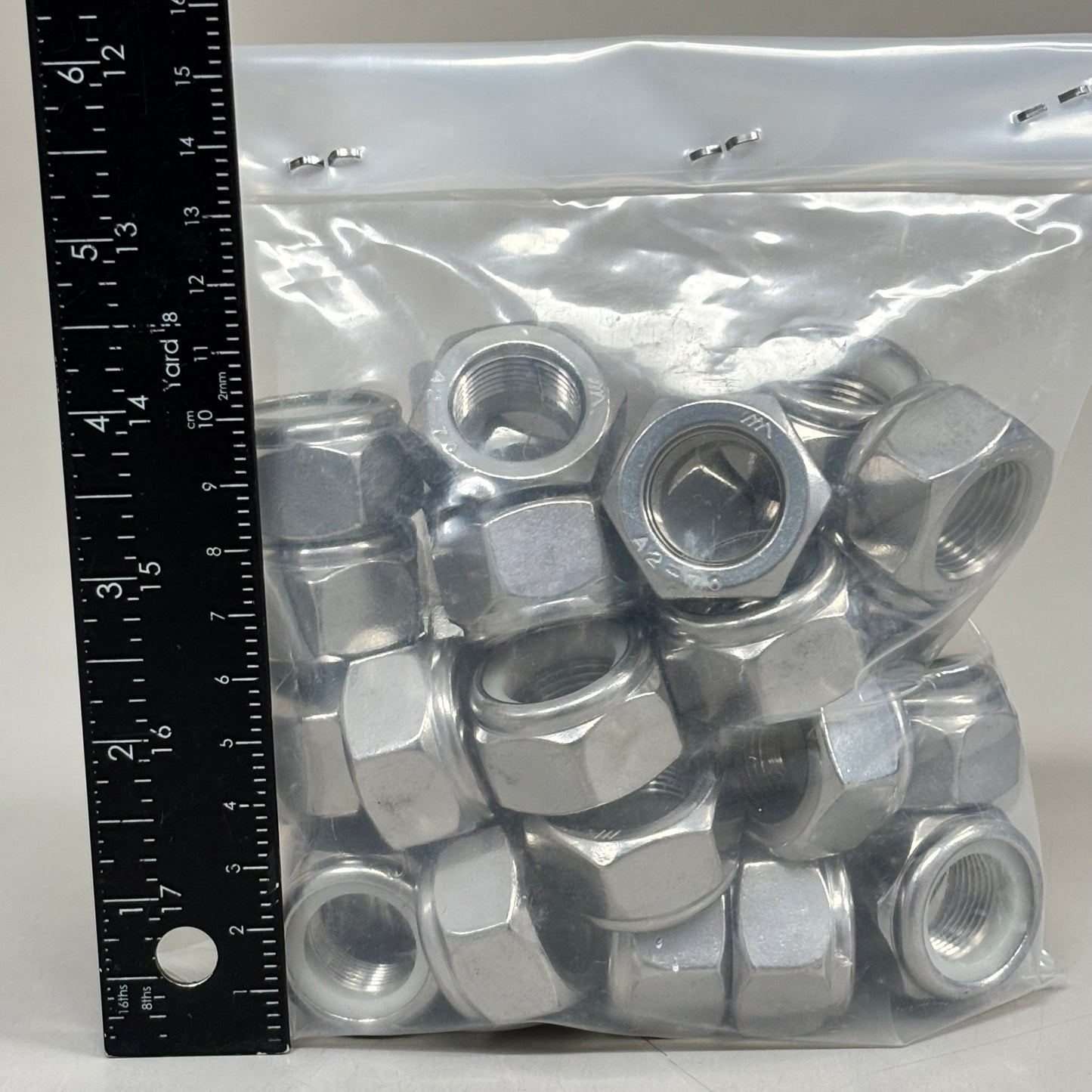 METRIC THREADED PRODUCTS (30 PACK) Nylon Insert Locknuts  M20-1.50  Chrome 985-S.S A2-70