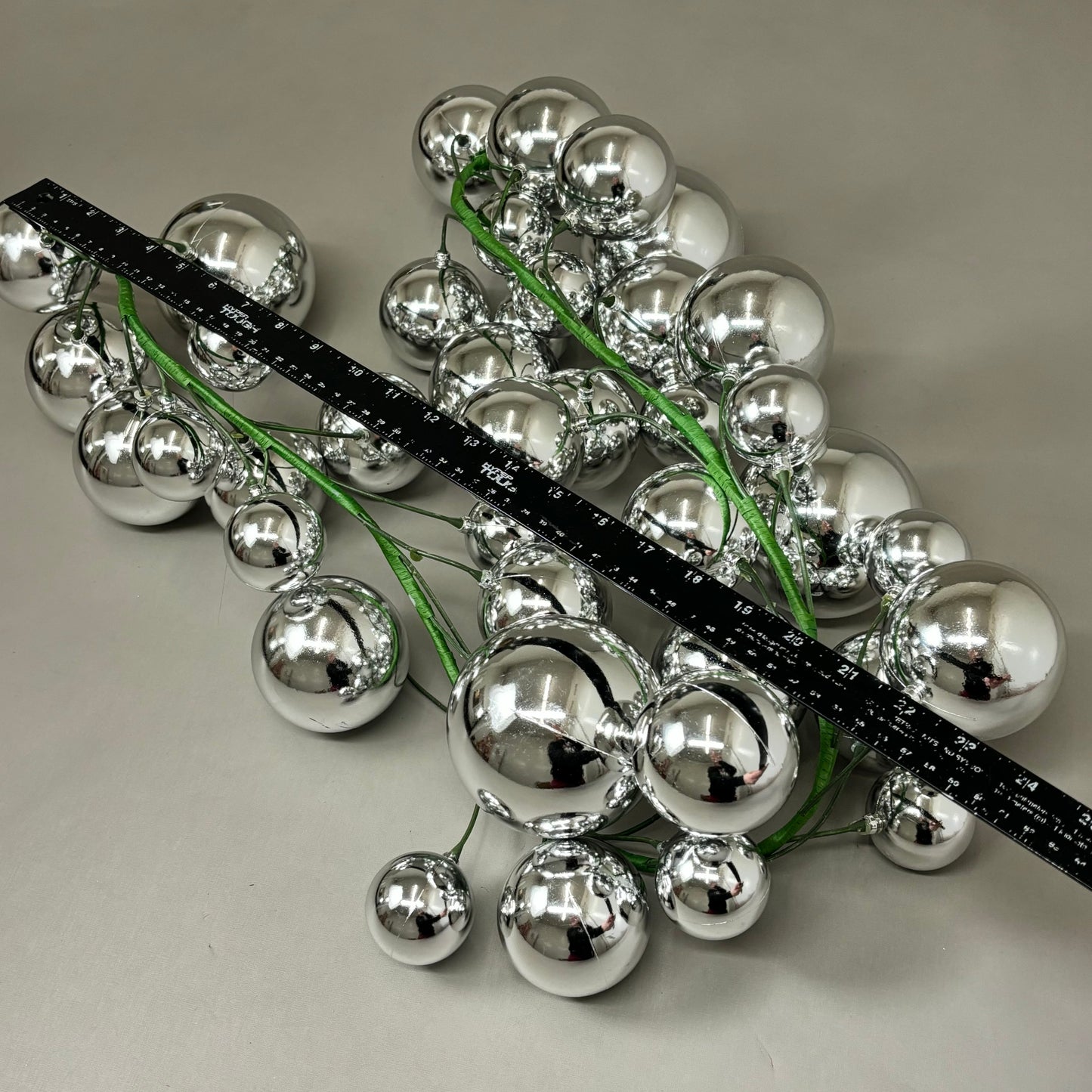 RAZ IMPORTS Ornament Balls Christmas Decor Garland 4' Metallic Silver G3832769