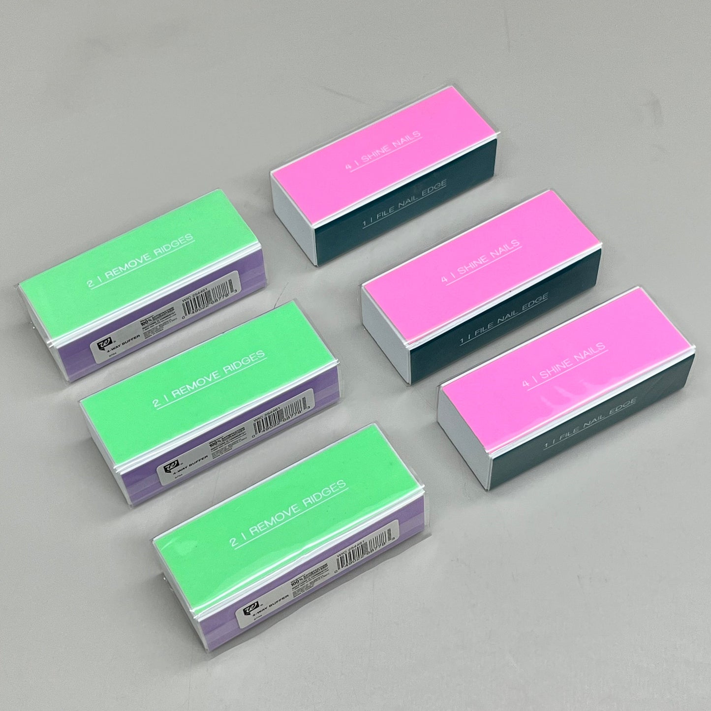 ZA@ WALGREENS (6 PACK!) 4-Way Nail Buffer 3 1/2" Multi-Color WIC 254461 C