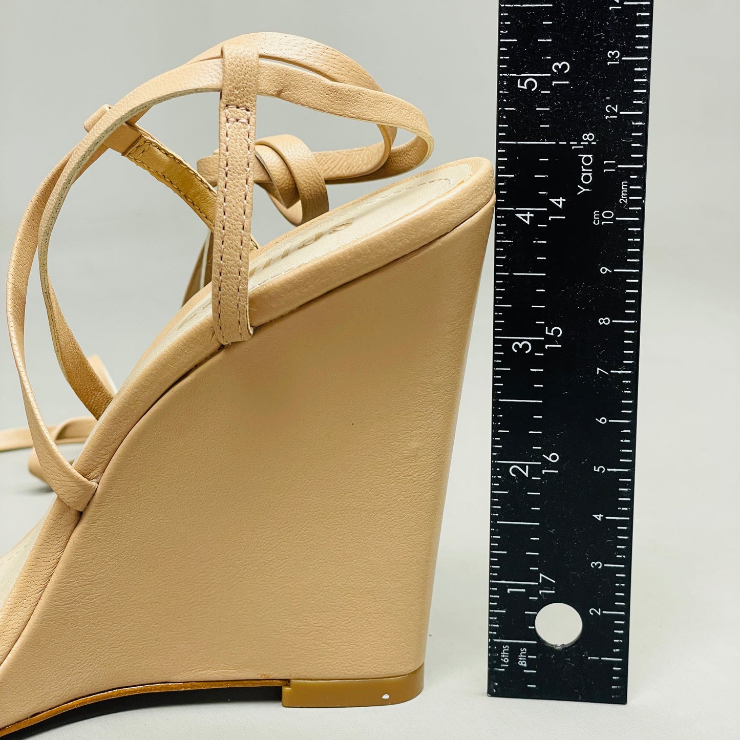 SCHUTZ Deonne Casual Deluxe Nappa Leather Sandal True Beige Sz 11 S013810172 (New)