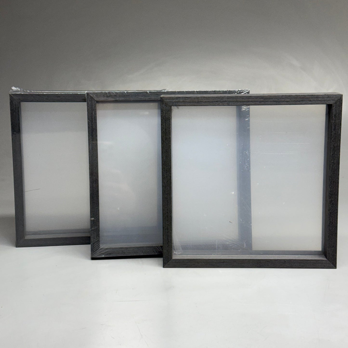 (3 PACK) Floater Picture Frame 8.66" X 1.57" X 8.66" Dark Grey/Black