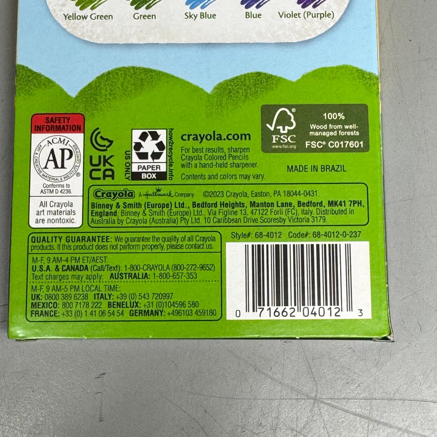 CRAYOLA (12 PACK) Wood Colored Pencils Long Pre Sharpened 12 Pencils Per Package
