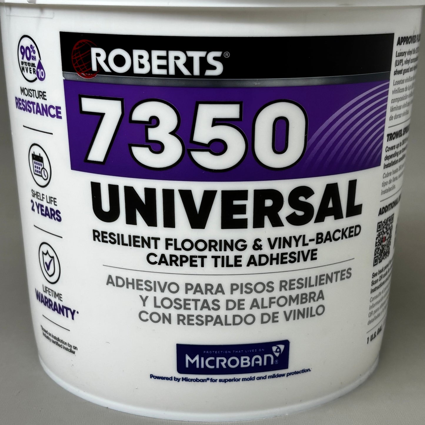 ROBERTS Universal Resilient Flooring & Vinyl-Backed Carpet Tile Floor Adhesive 7350