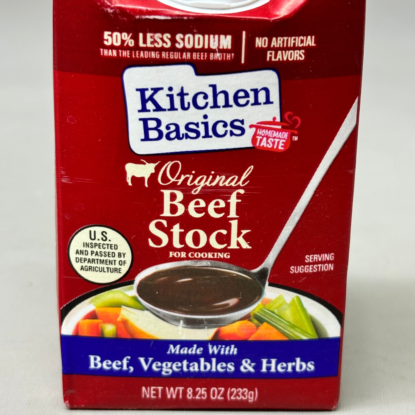 KITCHEN BASICS (12 PACK) Original Beef Stock 50% Less Sodium 8.25fl oz BB 02/26