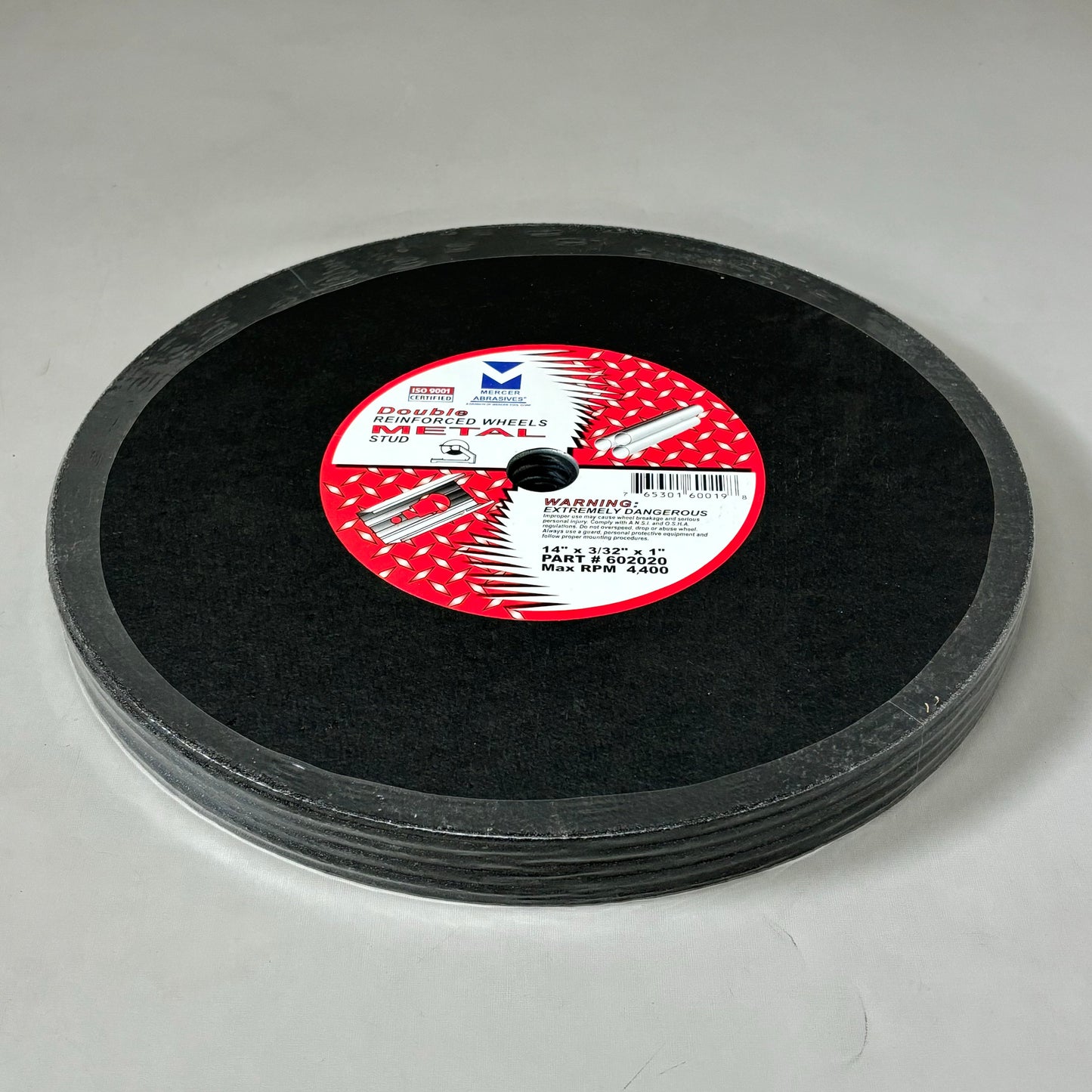 MERCER ABRASIVES (10 PACK) Low Horsepower Chop Saw Wheel 14" x 3/32" x 1" 602020