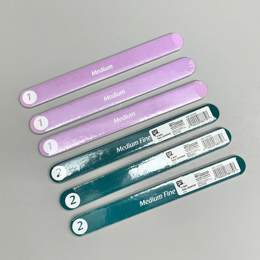 WALGREENS (6 PACK!) 2-Way Nail Shaper File Medium to Medium Fine 7" WIC 254453