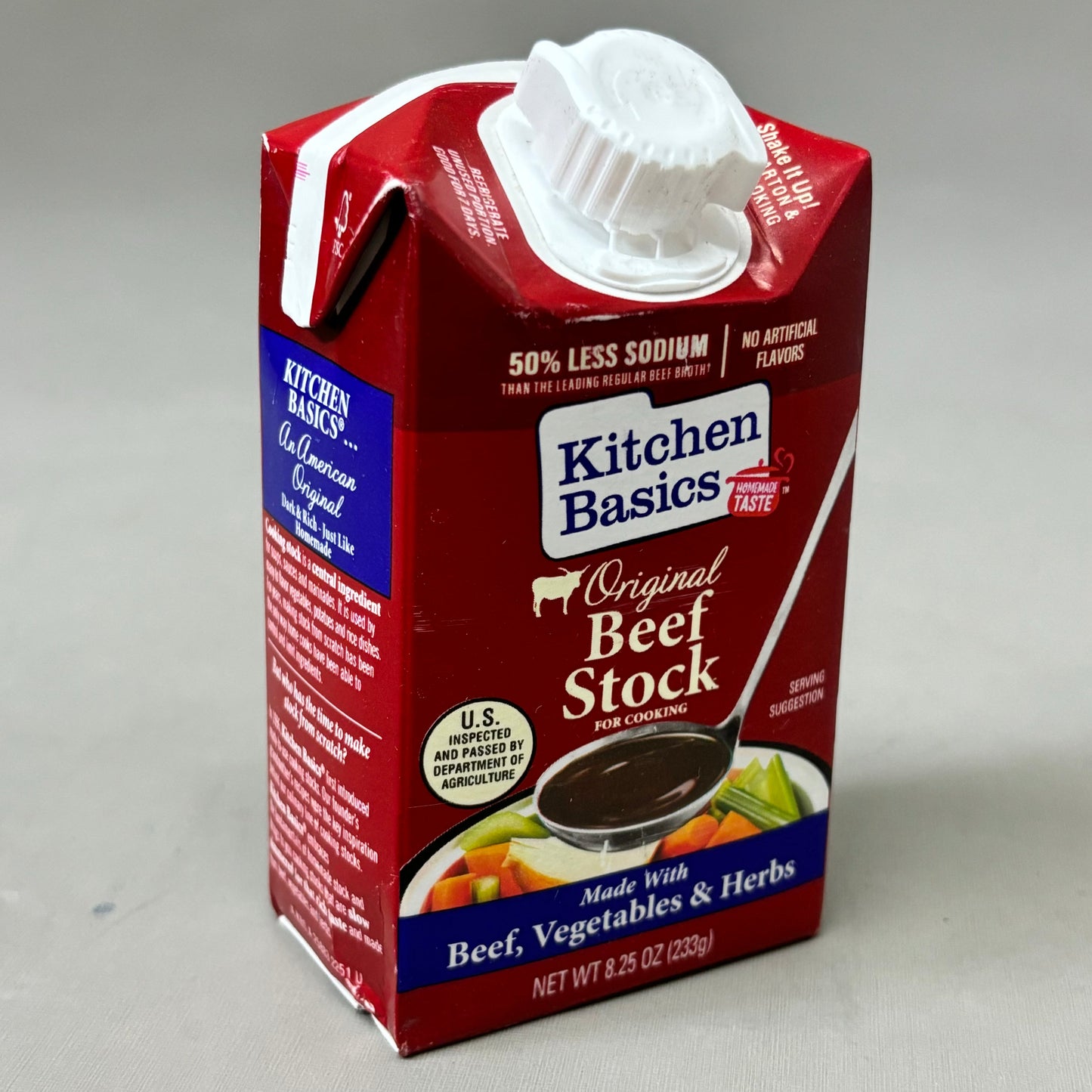 KITCHEN BASICS (12 PACK) Original Beef Stock 50% Less Sodium 8.25fl oz BB 02/26