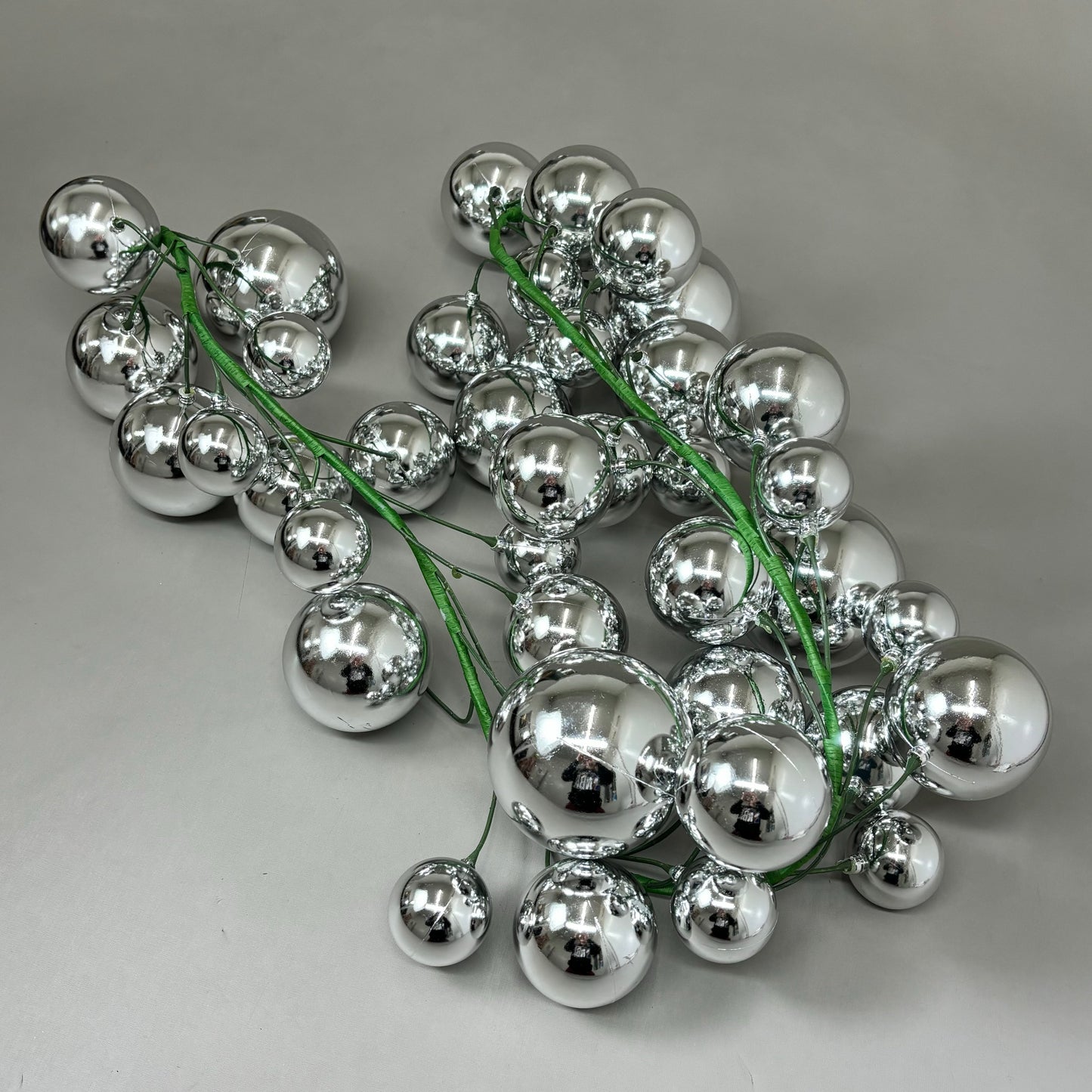 RAZ IMPORTS Ornament Balls Christmas Decor Garland 4' Metallic Silver G3832769