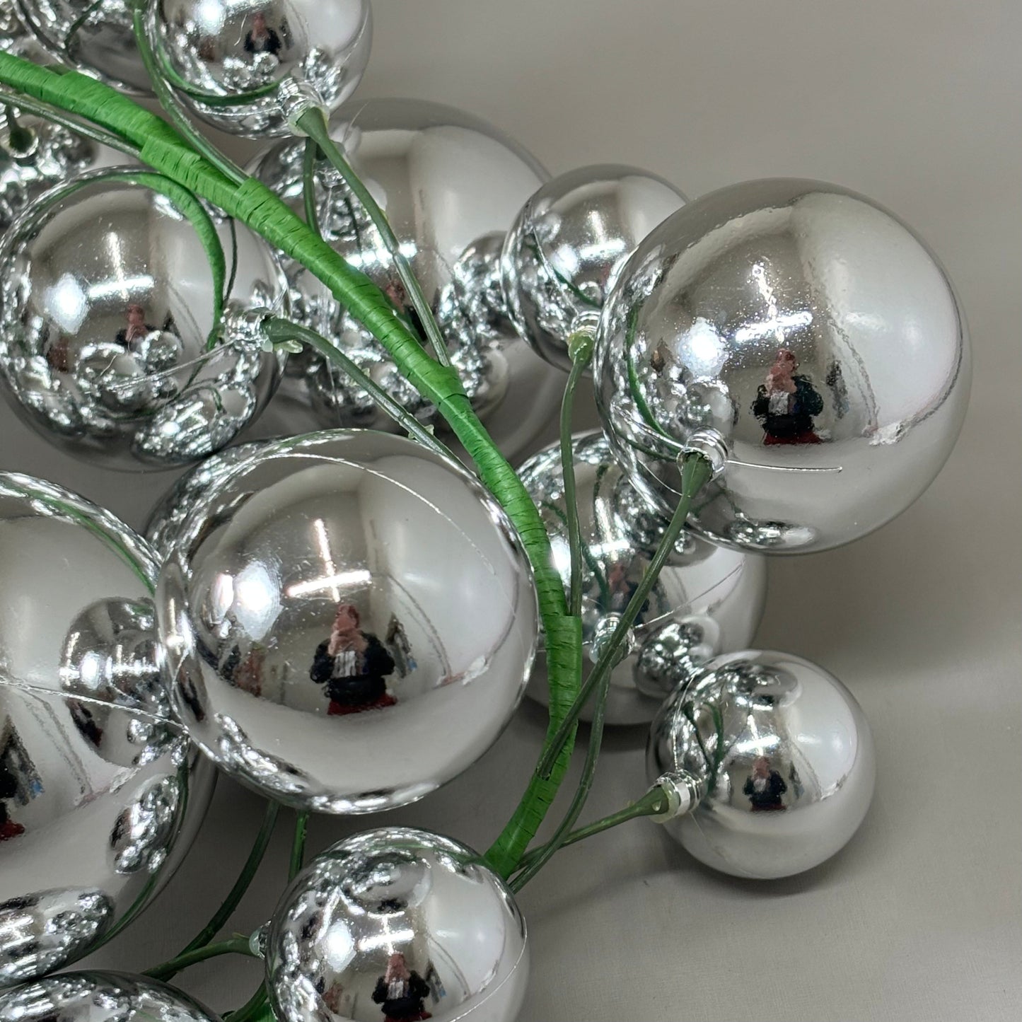 RAZ IMPORTS Ornament Balls Christmas Decor Garland 4' Metallic Silver G3832769