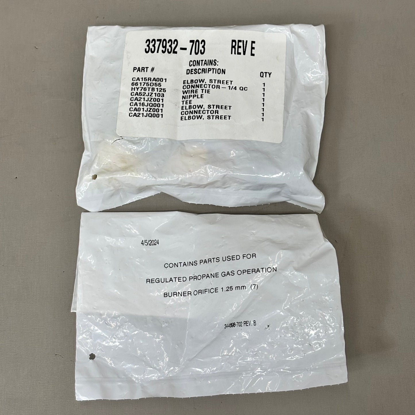WHITE ROGERS Gas Conversion Kit Natural Gas to Propane 25 Piece AGAGC9NPS01D