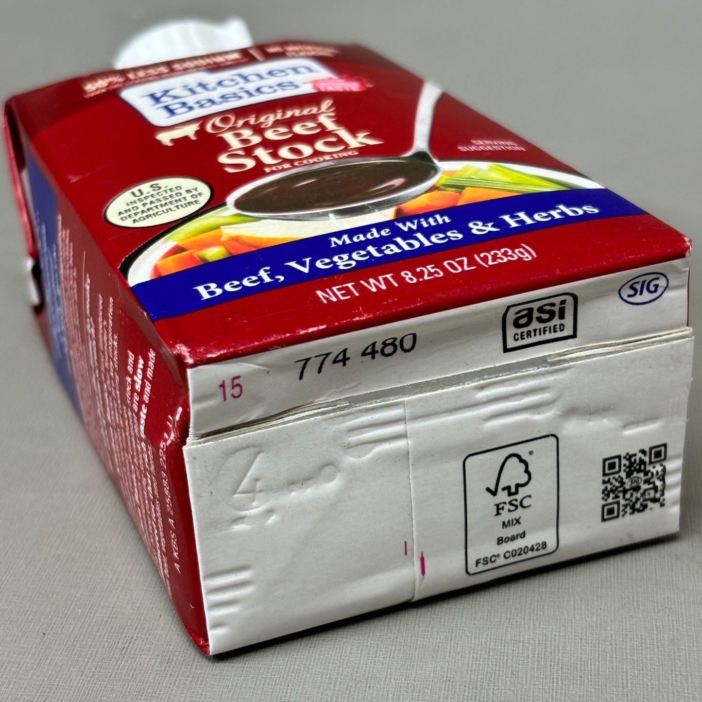 KITCHEN BASICS (12 PACK) Original Beef Stock 50% Less Sodium 8.25fl oz BB 02/26