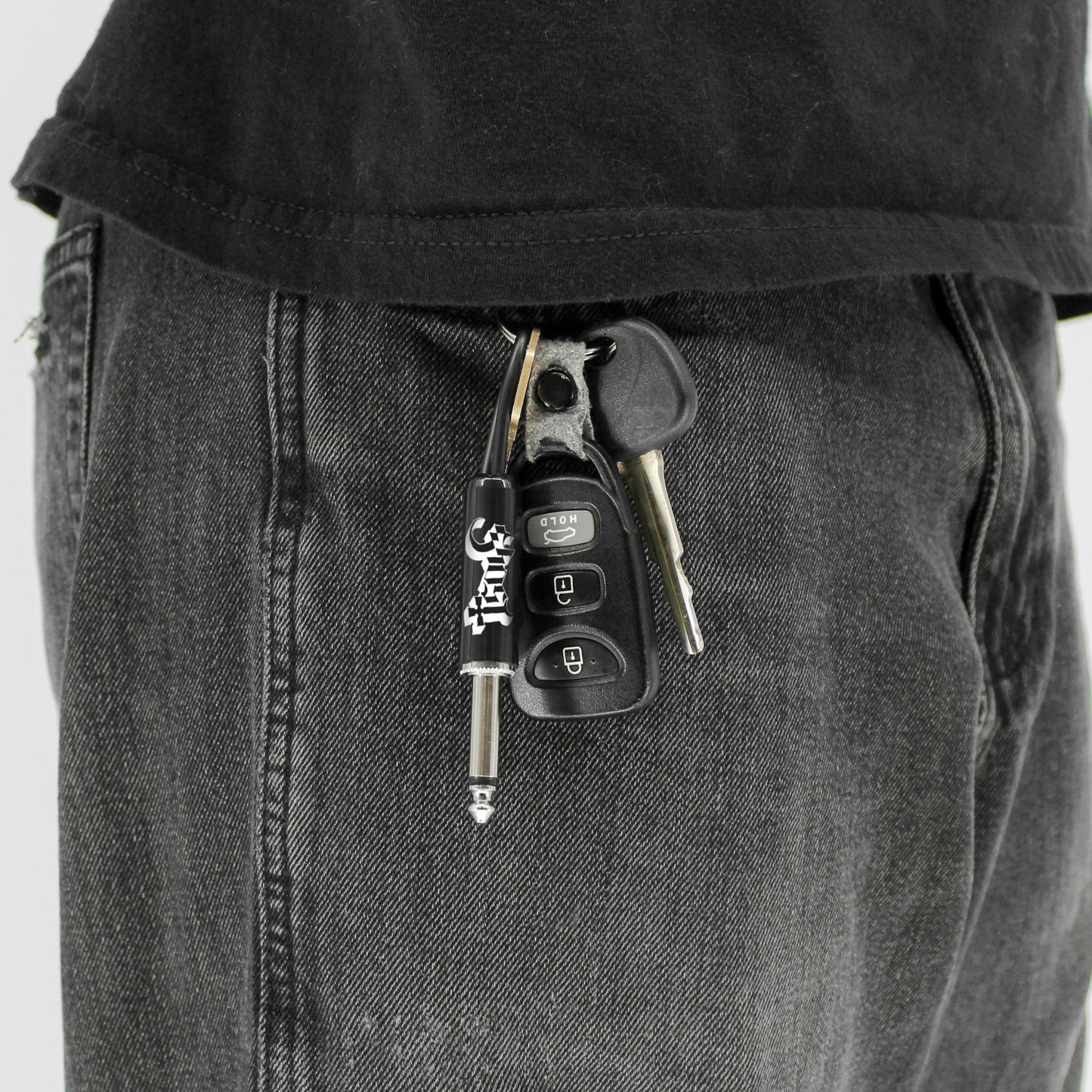 Ghost Logo Guitar Plug Keychain