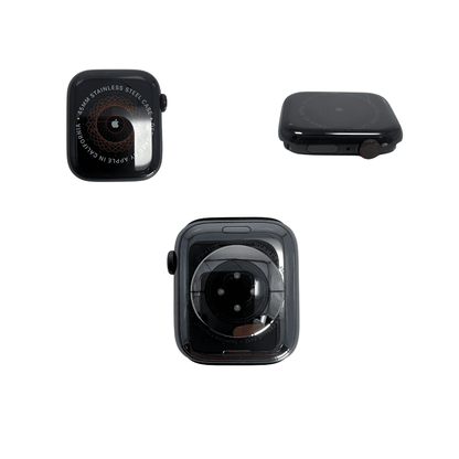 Hermes Apple Watch Series 7 GPS/ Cellular 41 mm - Stainless Steel - Black Silicone Watch Band