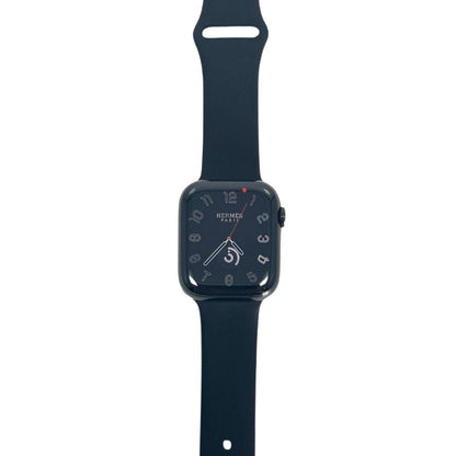 Hermes Apple Watch Series 7 GPS/ Cellular 41 mm - Space Black Stainless Steel Case - Black Silicone Watch Band