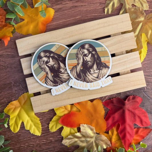 I Never Said That (Jesus) | UV Printed Leather Hat Patch