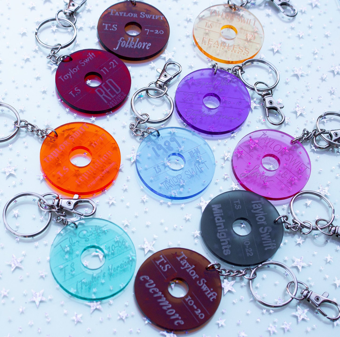 12 Eras Album Keychains