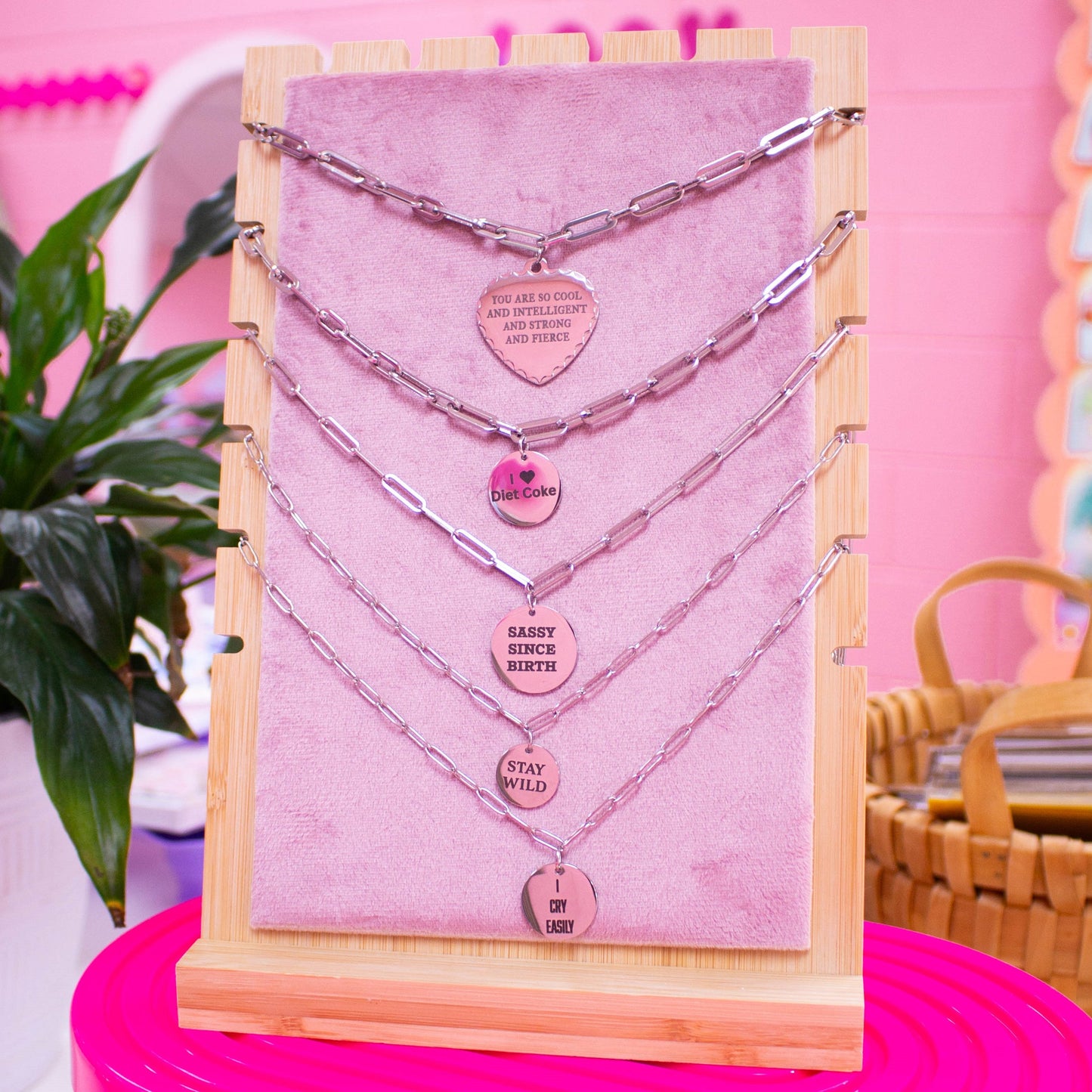 "Sassy Since Birth" Engraved Necklace
