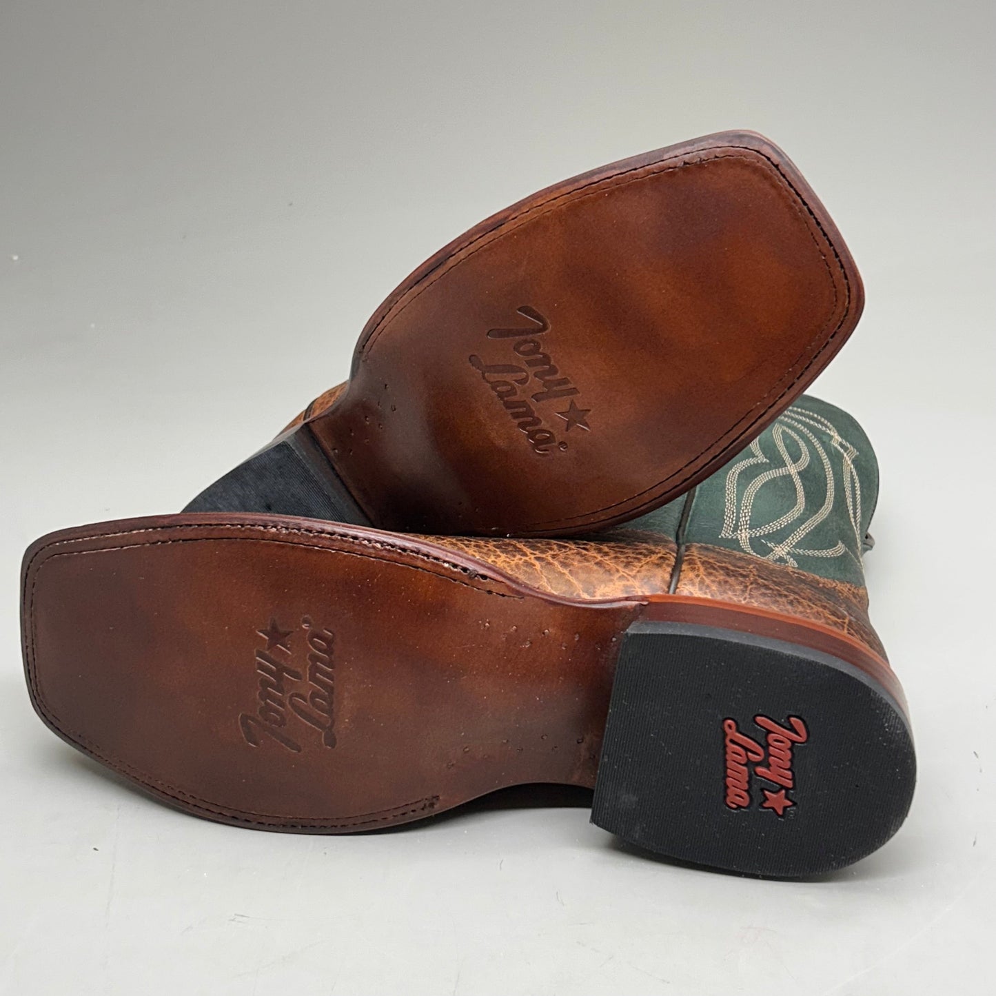 Tony Lama Tapadera Walnut Elephant Print Cowhide Style #TL317 Men's Size 10.5 EE