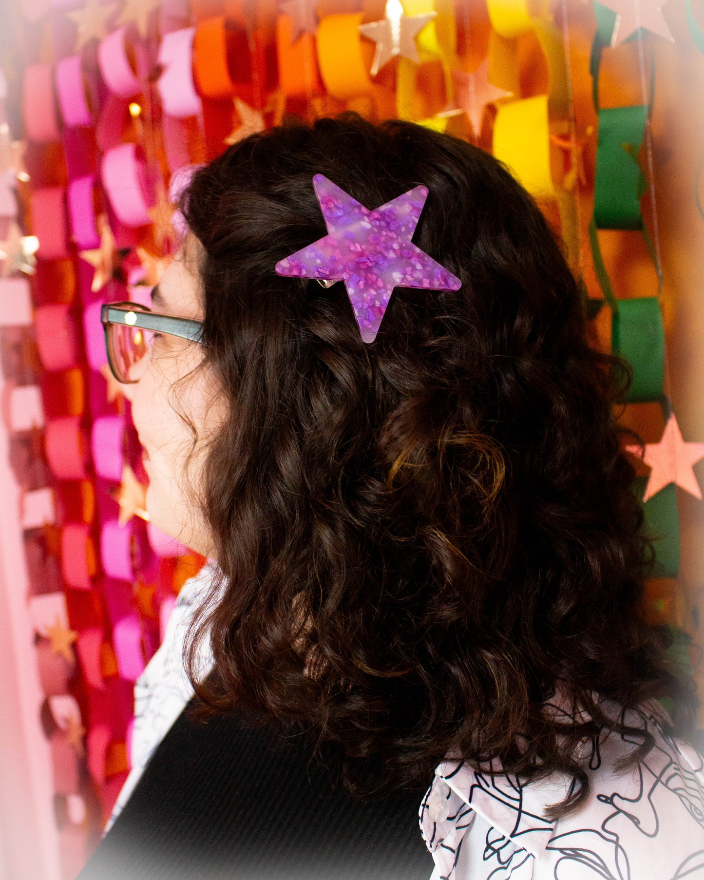 Colorful Star Statement Hair Barrette