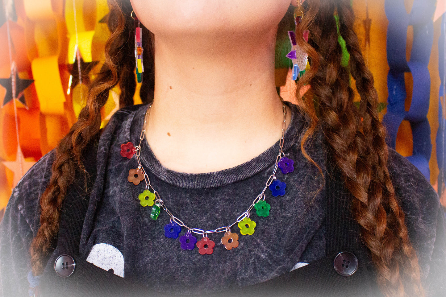 Sunshine Rainbow Rays Statement Earrings