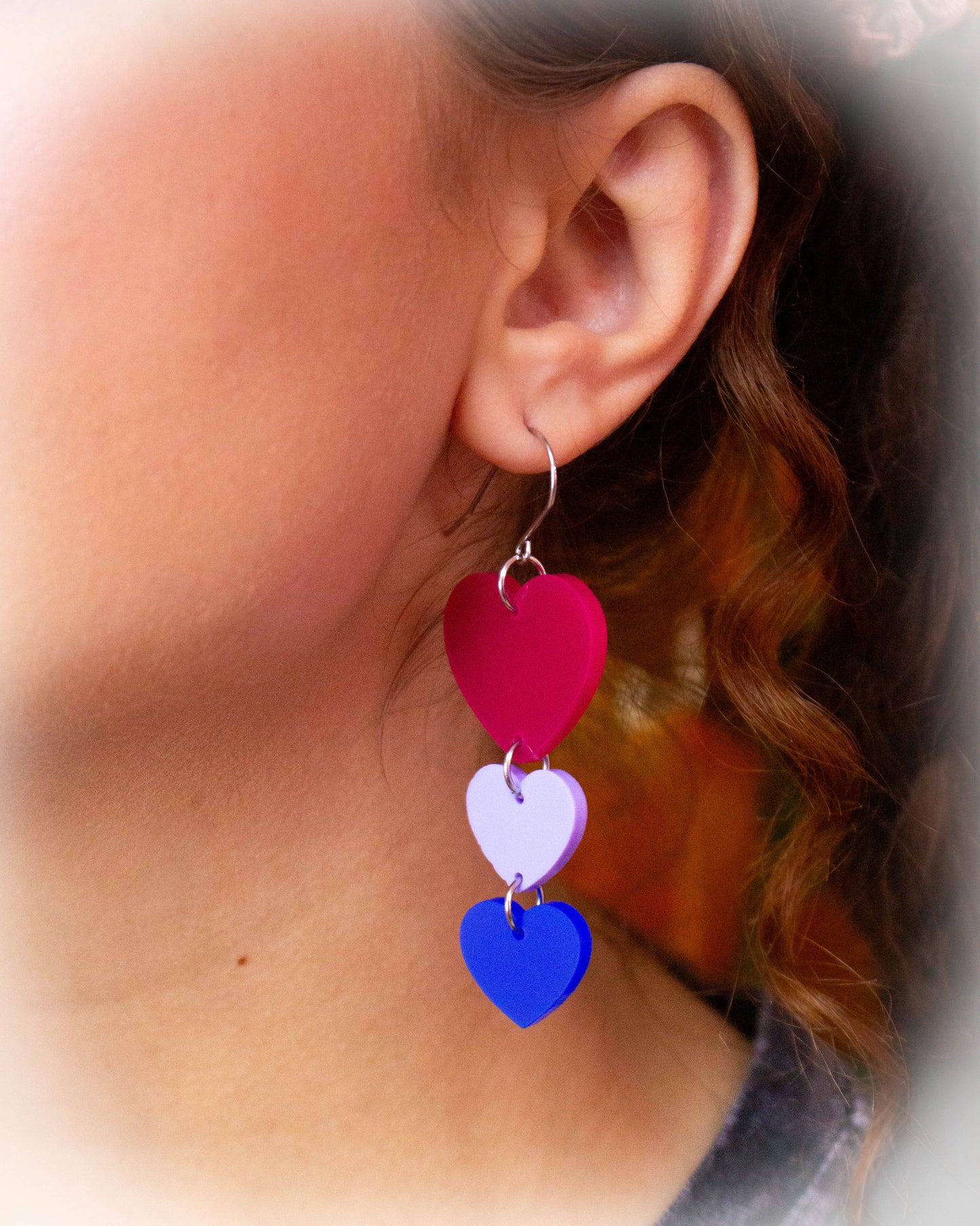 I'll Love You Forever-Trio Heart Earrings