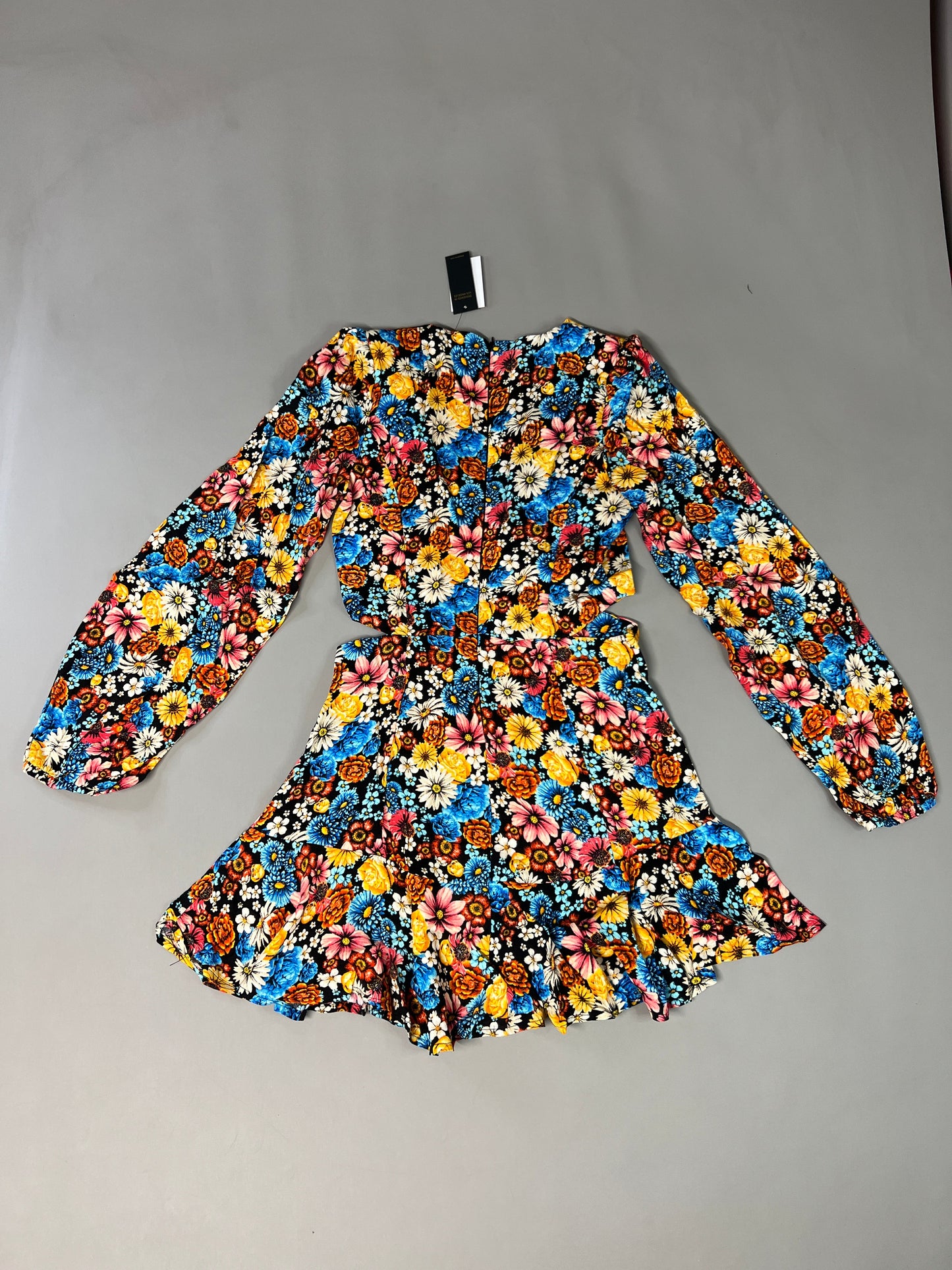 AFRM X Revolve Monna Sike Cutouts Mini Dress Women's S Multi Wildflower AED020544 (New)