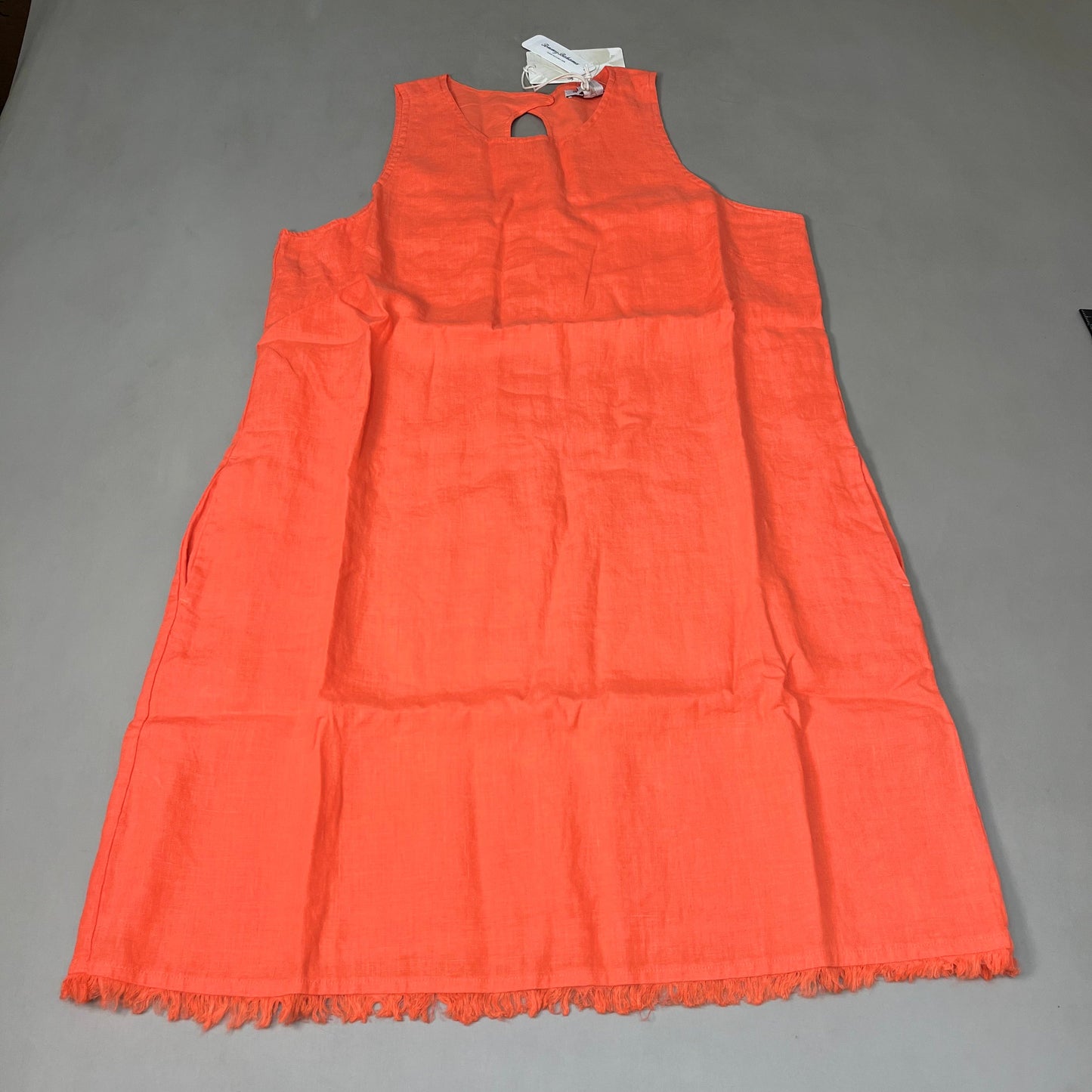 TOMMY BAHAMA Two Palms Linen Shift Short Dress Sz XS Burnt Coral TW615379 (New)