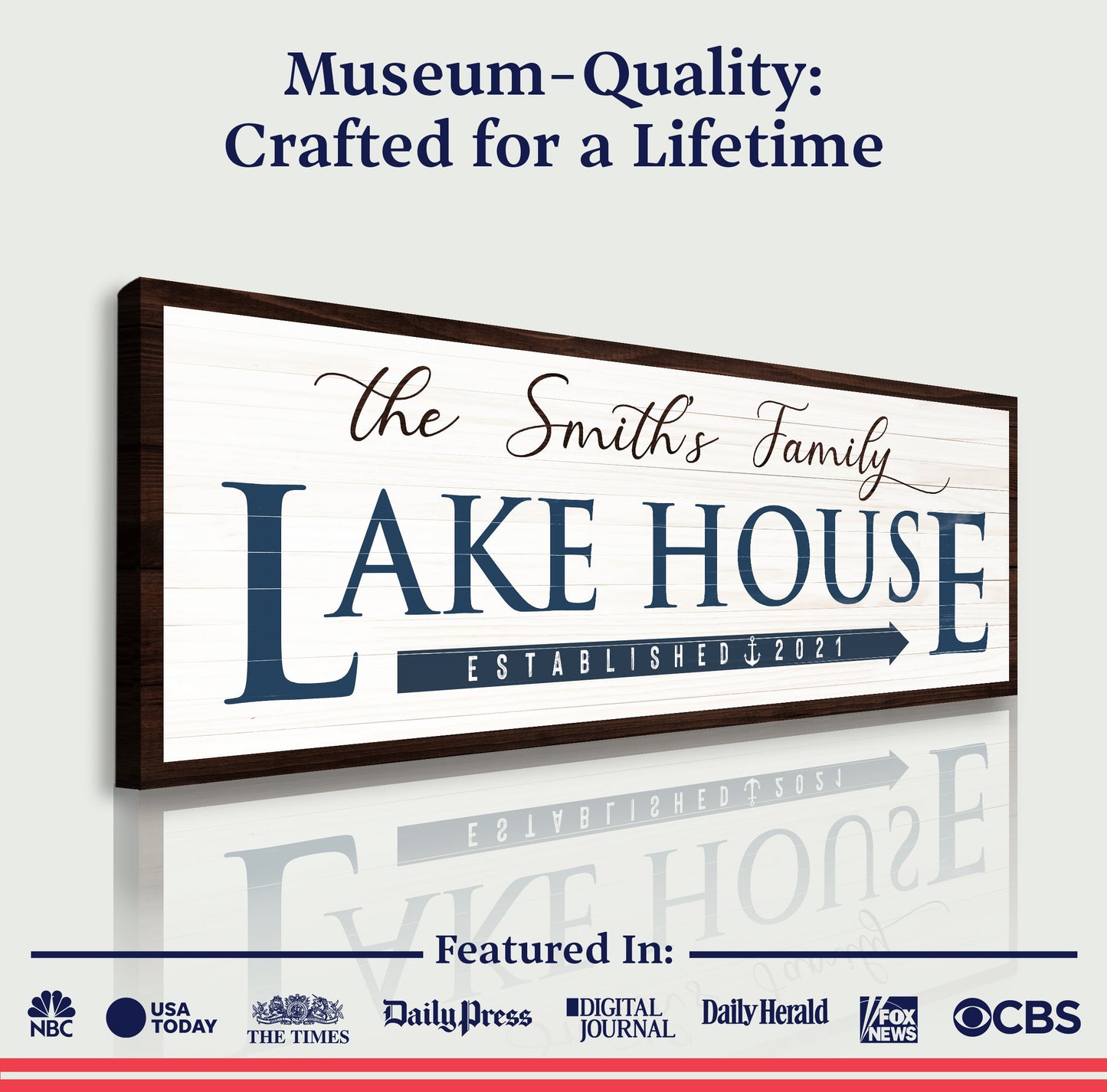 Family Lake House Arrow Sign III