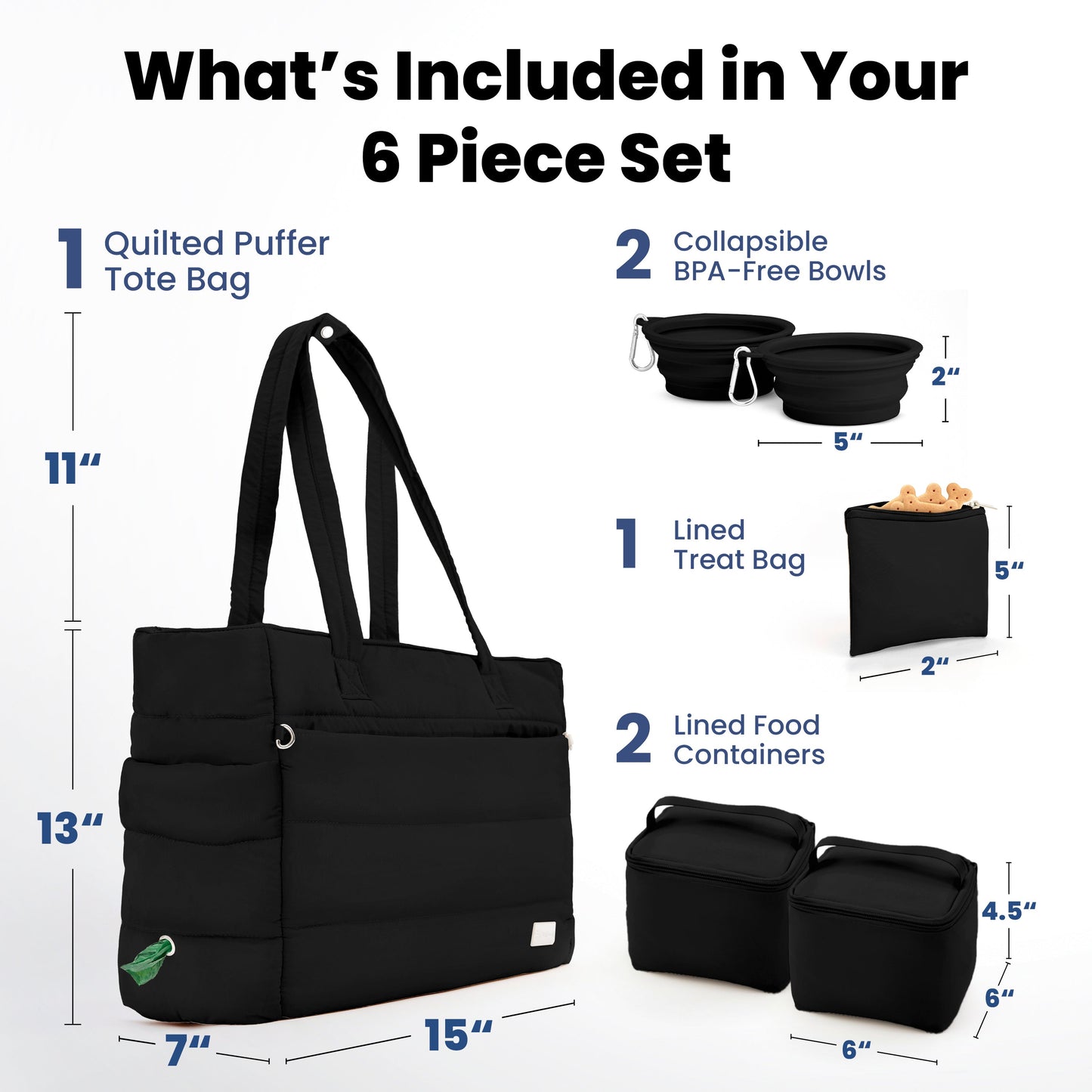 Puffer Dog Travel Bag for Dog Moms