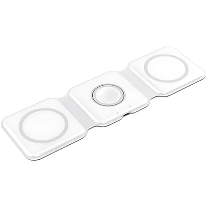 3-in-1 Magnetic Wireless Charger Pad Stand - Fast Wireless Charging Dock Station