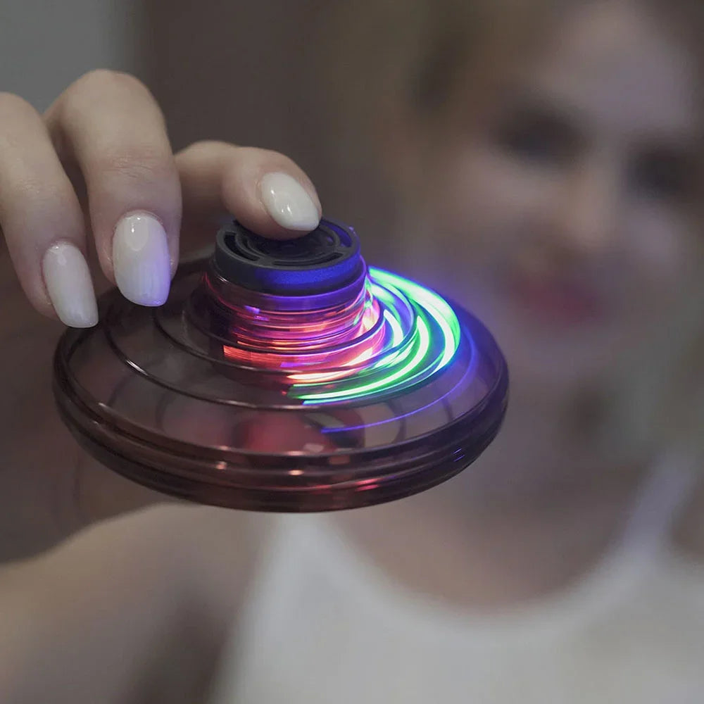Flying UFO Spinner Toy - Magic Hand-Controlled Drone Ball with LED Lights