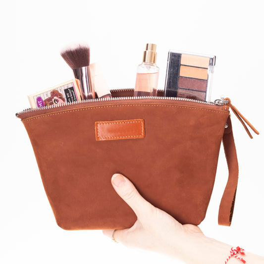 Avondale Premium Leather Dopp Kit - Travel Makeup Bag for Men & Women