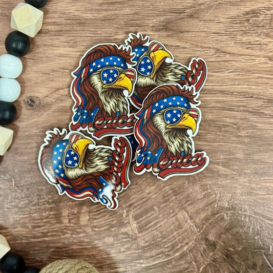 'Merica Mullett Eagle | UV Printed Leather Hat Patch