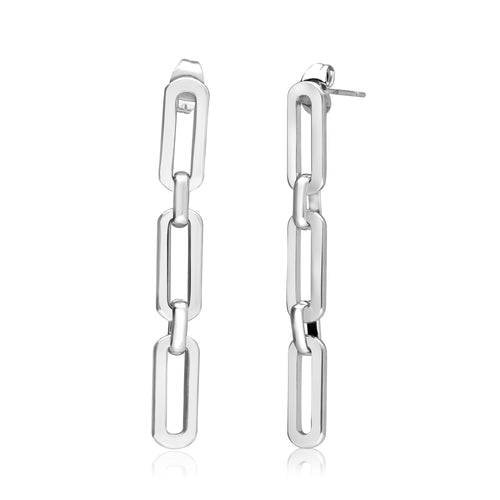 Cuba Chain Link Gold Plated Stainless Steel Earring with Gift Pouch