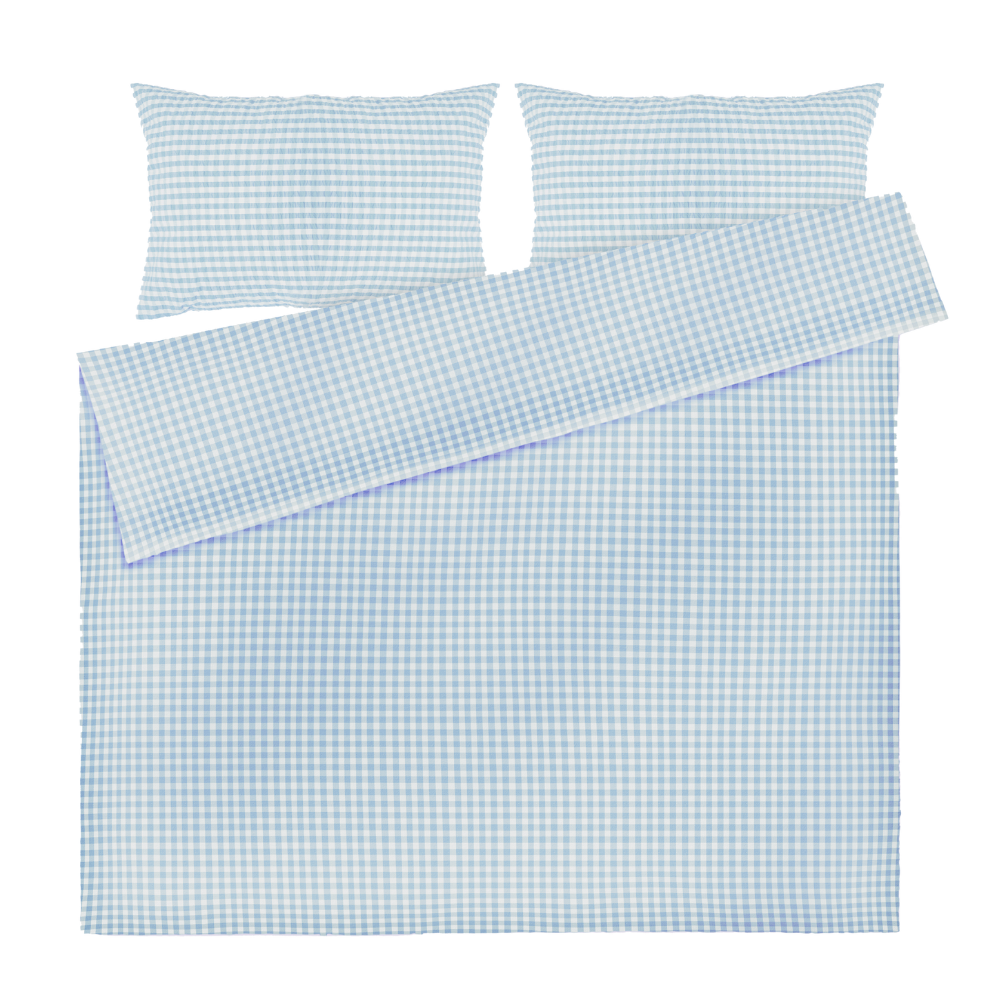 JUNA Bæk&Bølge Duvet Cover Set, King, White/Light Blue
