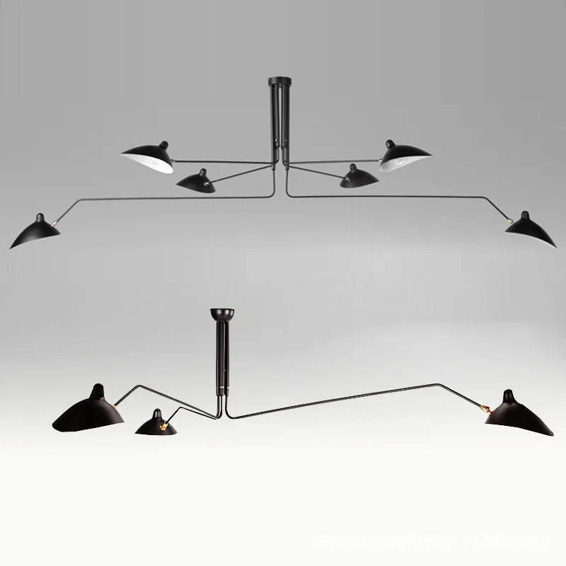 Retro Industrial Spider Serge LED Pendant Ceiling Light - Modern Duckbill Chandeliers Lighting with a Nordic Iron Hanging Lamp Design