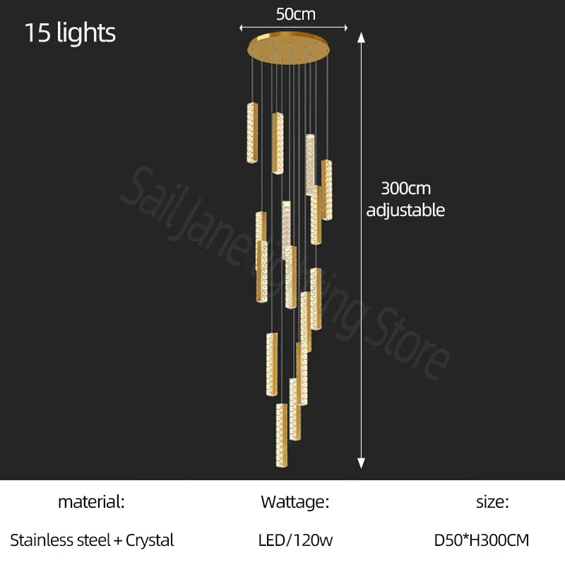 Contemporary Crystal Chandelier - Modern Elegance for Your Villa