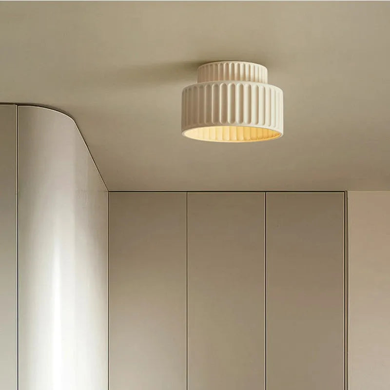 Nordic Creamy Wabi-Sabi Style LED Ceiling Lights - Illuminate Your Corridor and Bedroom with Subtle Elegance