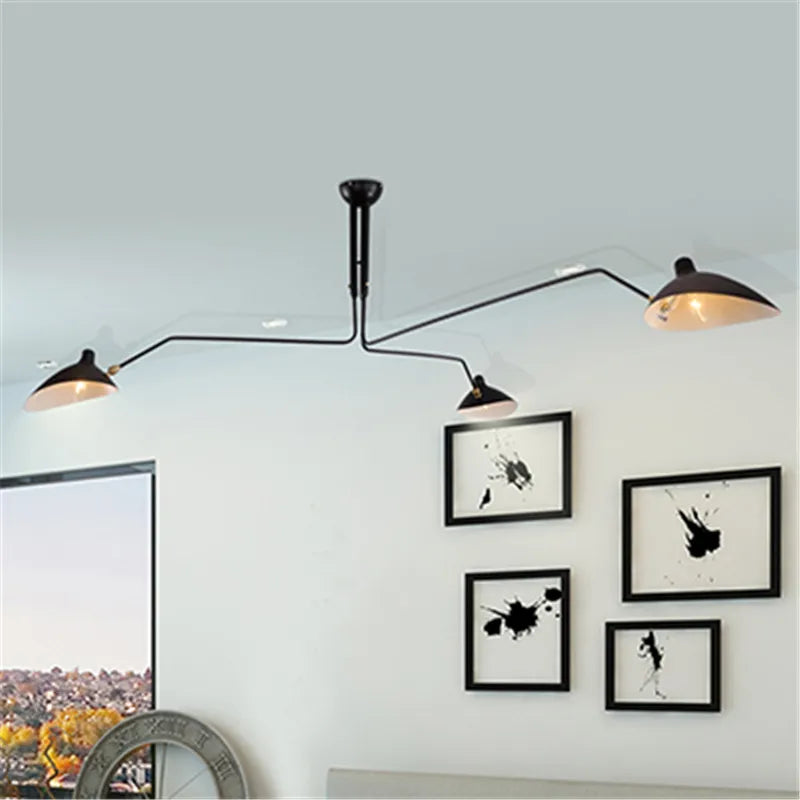 Retro Industrial Spider Serge LED Pendant Ceiling Light - Modern Duckbill Chandeliers Lighting with a Nordic Iron Hanging Lamp Design