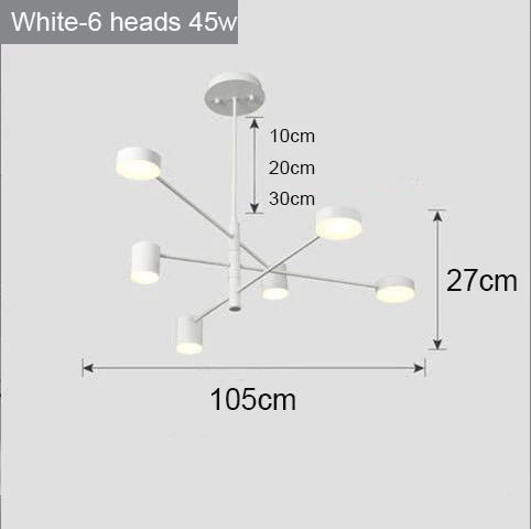 Swivel LED Chandelier - Versatile for Living, Dining, Office - Sleek Black Pendant Light - Modern Home Decor