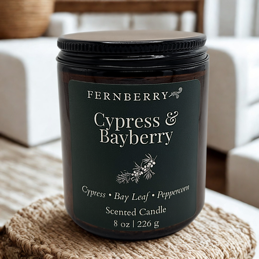 Cypress & Bayberry- 8oz Wood Wick Candle
