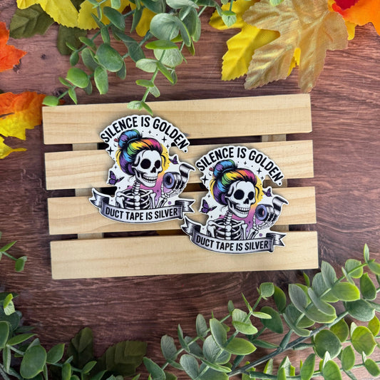 Silence is Golden, Duct Tape is Silver | UV Printed Leather Hat Patch