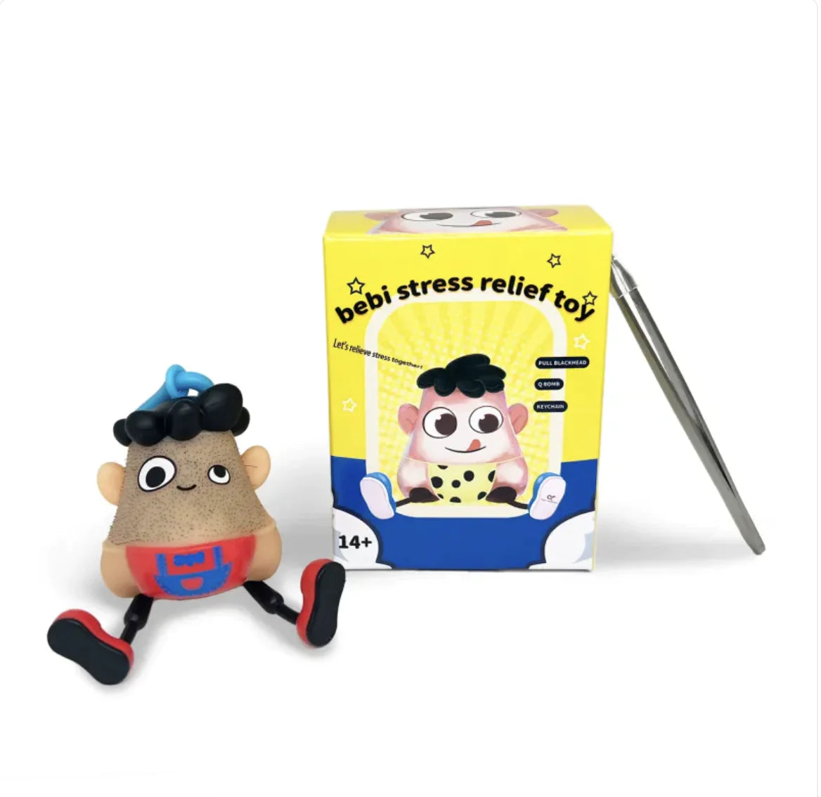 Stress Relief Squeeze Toy - Funny Venting Fidget Ball Keychain