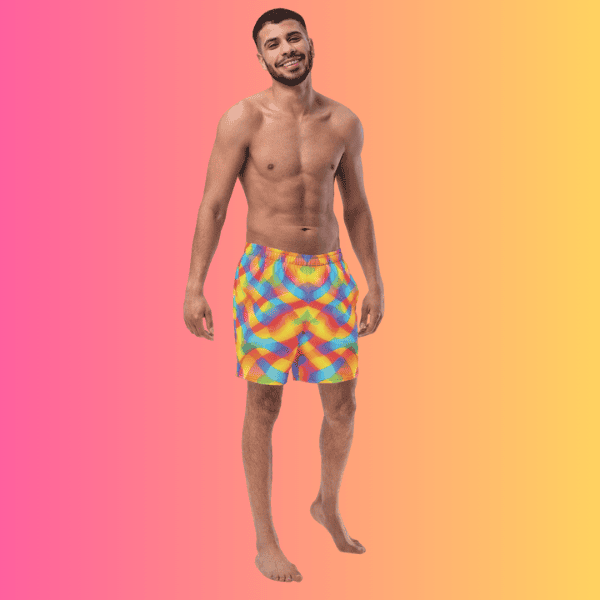 Vibrant Abstract Festival Swim Shorts for EDM Lovers