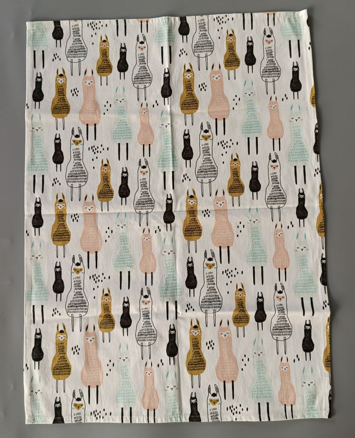 Alpaca Kitchen Tea Towel, Oven Mitt + Pot Holder, Grocery Tote Bag