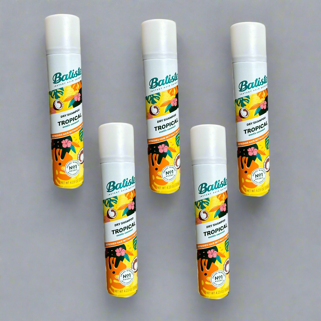 BATISTE Dry Shampoo (5-PACK) TROPICAL Exotic Coconut Instant Hair Refresh 4.23 OZ.