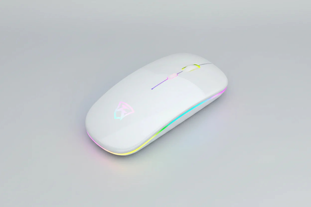 Black RGB Wireless Mouse - USB Rechargeable LED Wireless Gaming Mouse
