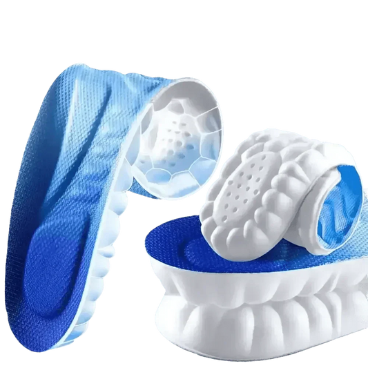 Blue and White Sports Insoles for Men - Breathable Shock Absorption Performance