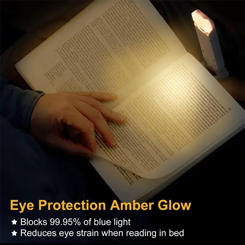 LED Rechargeable Book Light - USB Clip-On Reading Light with Eye Protection