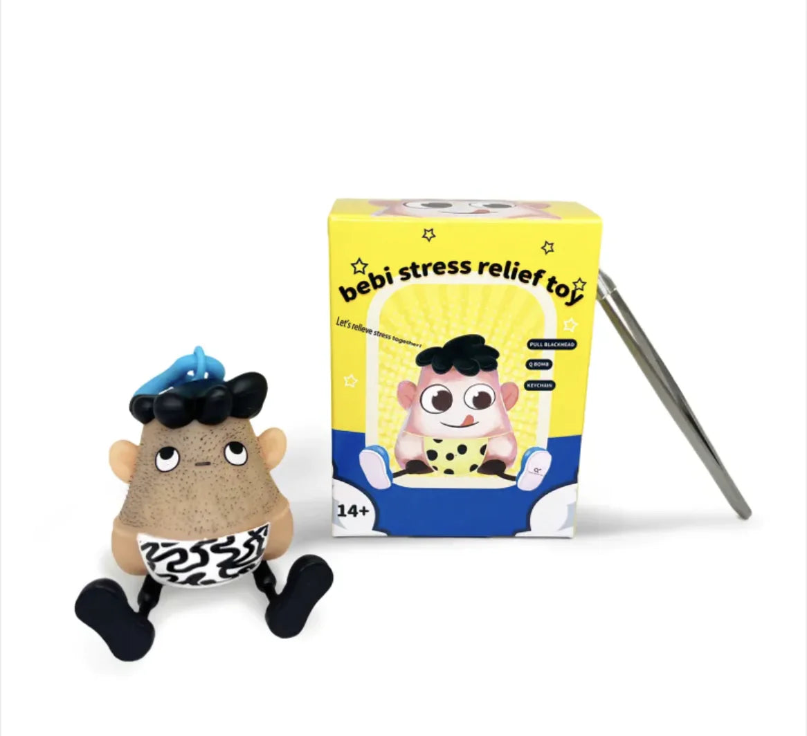 Stress Relief Squeeze Toy - Funny Venting Fidget Ball Keychain